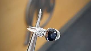 Stunning Sapphire and Diamond bespoke platinum ring