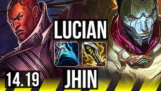 LUCIAN & Nautilus vs JHIN & Nami (ADC) | 10/0/5, Legendary | EUW Master | 14.19