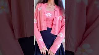 Meesho find cutest cardigan haul 🍉🍒 #shorts #myntra #cardigan #haul #fashion #myntrahaul