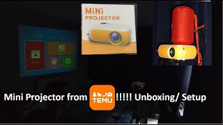 Mini Projector From TEMU! Unboxing and Setup