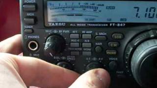 YAESU 847 and fishing rod antenna with homemade ATU- canna da pesca con accordatore autocostruito