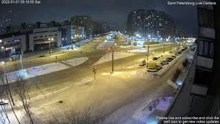 Fireworks new year 2022 Russia Saint Petersburg.