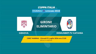 Beach Soccer 2024 Coppa Italia Femminile | GENOVA - DOMUSBET.TV CATANIA