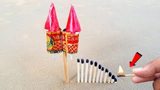 Matchstick Chain Reaction Domino Vs Diwali Crackers Amazing Experiment