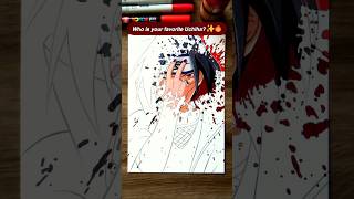 Drawing Itachi Uchiha 🔥 Naruto Shippuden | Spill Art 💦 #itachi #naruto #shorts