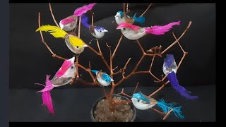 Bird's Craft  Ideas// Dry Branches Craft  Ideas// Tree Branches  Decoration Ideas// Birds showpiece