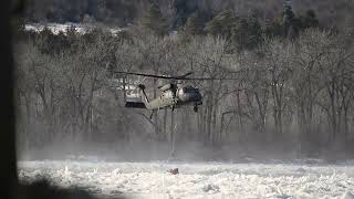 North Dakota National Guard UH-60 Black Hawk Helicopters Fight Missouri River Ice Jams