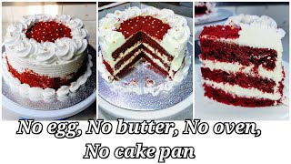 No egg,No butter,No oven, No cake pan,red velvet cake in Tiffin box!! how to make red velvet cake!!