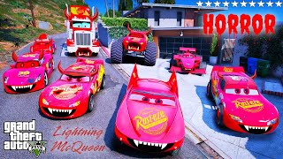 GTA 5 - Stealing Horror McQueen Cars with Franklin! (Real Life Cars #240)