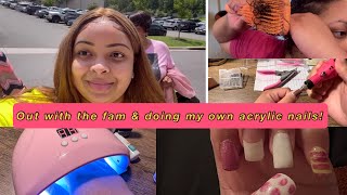 Vlog! Out With Family + Trying To Do My Own Acrylic Nails + Brush Review