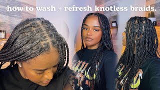 how to wash and refresh knotless braids.