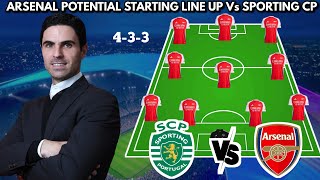 🚨 Arsenal Potential Starting line up vs Sporting Cp🔥 || UEFA CHAMPIONS LEAGUE 2024/205 (4-3-3)