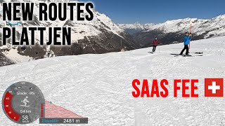 [4K] Skiing Saas-Fee, Completing Plattjen and Checking New Route, Wallis Switzerland, GoPro HERO11