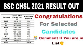 SSC CHSL 2021 RESULT OUT|SSC CHSL 2021 RESULT|SSC CHSL 2021 FINAL RESULT|SSC CHSL|CHSL 2021 Result