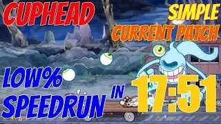 [Former World Record] Low% Speedrun - 17:51 - Current Patch, Simple, Solo - Cuphead