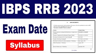 IBPS RRB Exam Date 2023//IBPS RRB Syllabus