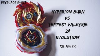 Beyblade Burst Hyperion Burn Vs Tempest Valkyrie 3A Evolution' Kit Aoi DC