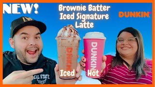 NEW Dunkin' Brownie Batter Signature Latte (Iced & Hot) Review 🍫☕️