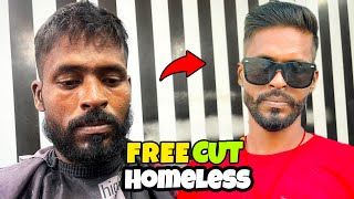 Homeless Haircut Transformation 😱 | Poor & Homeless Men Cutting | Homeless hair Cutting Men Indian