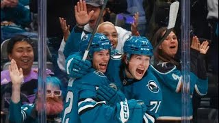 San Jose Sharks 18 yr old #1 overall draft pick, Macklin Celebrini, scores his first NHL goal