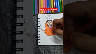 Experience the Divine Energy of Shailaputri | Day 1 Navratri Avatar #Dasaradrawing #shorts