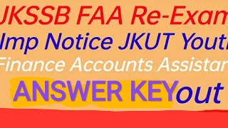 JKSSB FAA  ANSWER KEY OUT ... CHECK ✅✅ IT