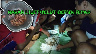 Suasana makan nasi liwet dan belut hasil tangkapan bersama, auto nagih !!