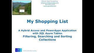 My Hybrid Shopping List -- Filtering, Searching and Sorting PowerApps Collections