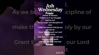 Ash wednesday Prayer