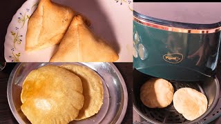 air fryer में कैसे बनाए पूरी और समोसा एकबार जरूर देखे। air fryer puri and samosa recipe