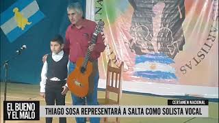 Thiago Sosa representará a Salta en el certamen Nacional de pequeños y grandes artistas