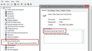 SOLVED Prolific USB to Serial - This Device Cannot Start (Code 10) Issue / Problem Solution