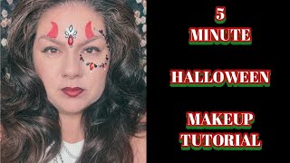 Easy Halloween Makeup for Women or busy moms. Easy Halloween horns using with eyelash curler