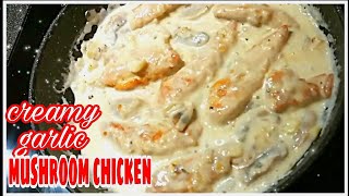 Creamy Garlic Mushroom chicken || One Pan Chicken recipe