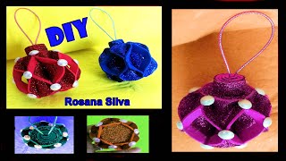 DIY BOLAS PARA ÁRVORE DE NATAL / DECORAÇÃO E PRESENTE DE NATAL EVA GLITER / DIY CHRISTMAS CRAFTS