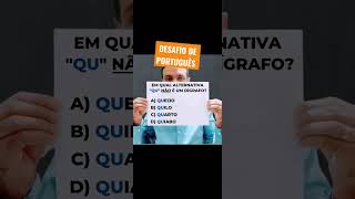 DESAFIO DE PORTUGUÊS #shorts #português #gramática #ortografia #português #shorts Gabarito C