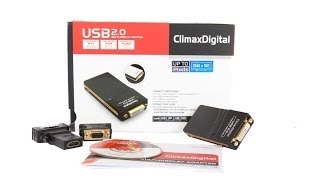 ClimaxDigital CUH195 USB 2.0 to DVI,VGA or HDMI Adaptor Unboxing