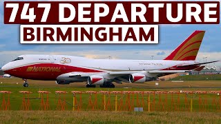 AWESOME BOEING 747 Takeoff at Birimingham Airport: National Airlines (30th Anniversary Livery) 4K