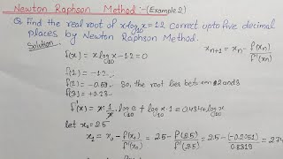 Newton Raphson Method || Newton Raphson Method Example