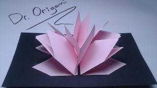 |DIY| Very easy| kirigami Pop-up card lotus flower