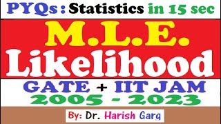 PYQs on Maximum Likelihood Estimator | GATE and IIT JAM 2005 to 2023 | Short Cut tricks