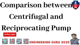 difference between centrifugal and reciprocating pump  #bme #eme