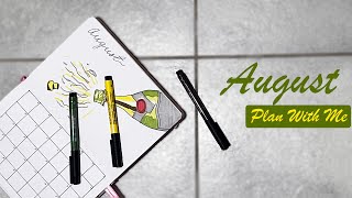 PLAN WITH ME - August 2022 Bullet Journal - 21st graphic champagne theme (easy)  | ArtStudentLife