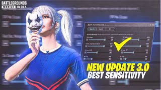 NEW 😱 UPDATE 3.0 !! BEST SENSITIVITY CODE + CONTROL SETTINGS PUBG MOBILE/BGMI | BEST 4 FINGER