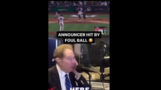 Yankees Announcer Hit in Face By Foul Ball