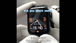 T12 Pro 🔥 1.85 inch Screen Size | Alarm clock | BT call | Music | #smartwatch #youtubeshorts