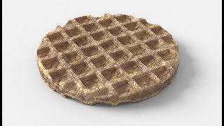 MODO 11: 3D Photorealistic Belgian Waffle - Render and Procedural Boolean Modeling Test