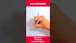 Como dibujar una vela navideña 🕯 #shorts