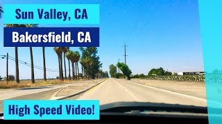 Sun Valley, CA to Bakersfield, CA - High Speed Driving Video Time Lapse