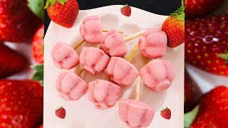 STRAWBERRY FROZEN YOGHURT POPSICLES|#strawberry#shorts